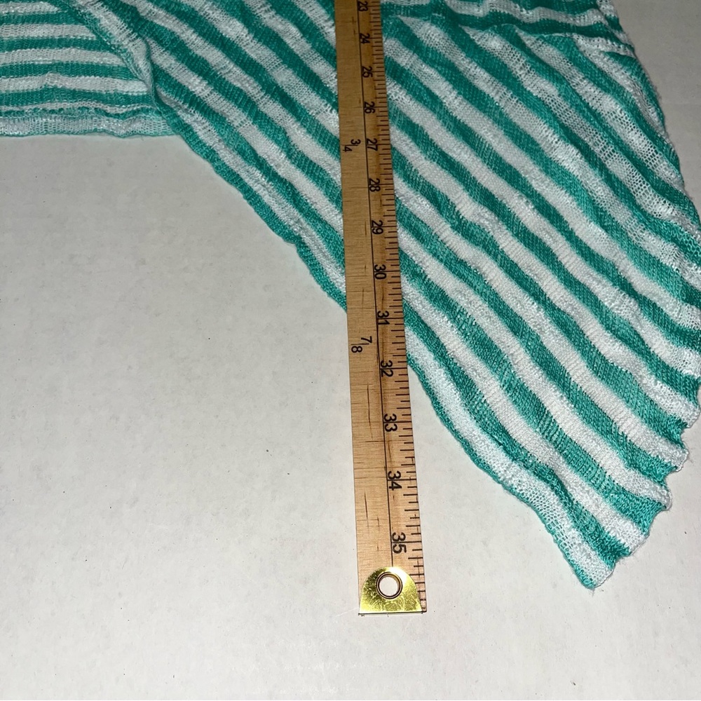Simply Irresistible Green and White Striped Open Front Cardigan Size 1X - Picture 10 of 10